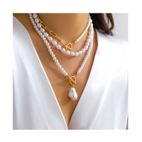 YW Tempérament Imitation Perle Matériel Perle Chaîne Lappé Colliers Perles Collier Pour Les Femmes