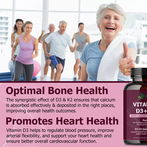 Cápsulas de Vitamina D3 K2 OEM ODM con Vitamina D para la Salud de Huesos y Dientes, Alta Potencia, Mejora la Salud Mental y Muscular - Product Image 3