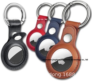 LETREEN - Juego de <span class=keywords><strong>4</strong></span> Fundas de Cuero para <span class=keywords><strong>AirTag</strong></span>, con Soporte para Llavero, para Bolsos, Mantiene una Fuerte Señal GPS, Antiarañazos - Product Image 2