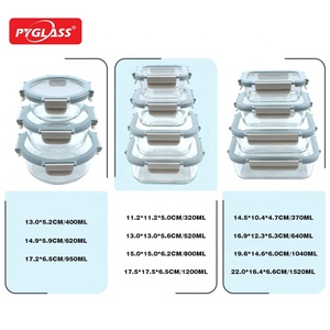 11 SET High Boro silicate <span class=keywords><strong>Glass</strong></span> Storage, BPA-freie Bento-Brot dosen, Glasmahlzeit-Zubereitung behälter mit Glas deckeln - Product Image 2