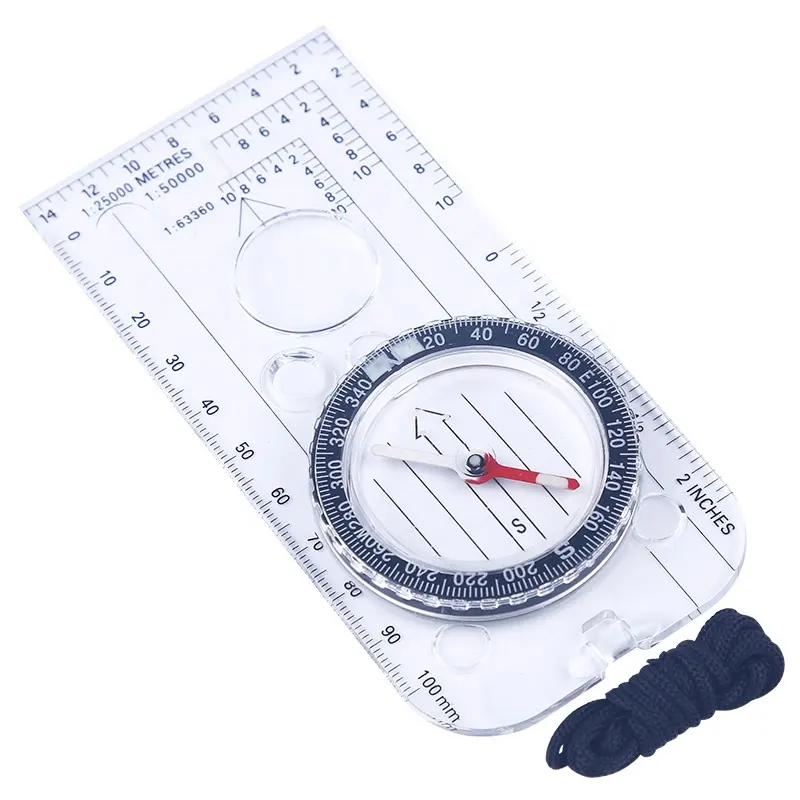 Best 2023 Mini Outdoor Multifunction Survival Pocket Ruler Camping Map Compasses Magnetic Compass Plastic Compass