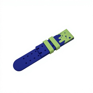 Green and Blue Silicone Rubber <b>Watch</b> Strap Quick Release Buckle Breathable Waterproof Band for Diving Sports <b>Watch</b> - Product Image 1