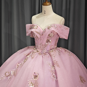 Jancember 1202 Lujoso imperio Floral Flor con cordones Vestidos de fiesta de quinceañera - Product Image 2