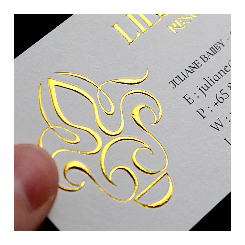 Luxe Op Maat Embossing Logo Visitekaartje Met Gouden Rand Wit Papier Kartonnen Afdruk Tekst Visitekaartje Wenskaarten