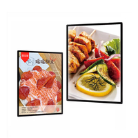 Cadre photo lumineux LED rectangulaire en aluminium et verre ultra-mince 9 mm haute luminosité pour publicité intérieure, menu de restaurant