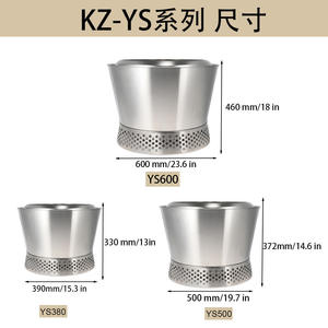 Poêle à bois sans fumée série Kz Ys, en acier inoxydable, portable, pour le camping en plein air, résistant au vent, Ys380 390 mm 15,3 pouces - Product Image 1