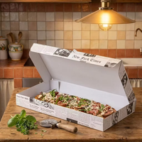 Boîtes à pizza en carton ondulé imprimées avec logo personnalisé, robustes, jetables, pour la livraison de pizzas en gros