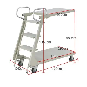 Warehouse Safety Anti Slip Steps Carbon Warehouse Logistics Folding Platform Ladder Truck