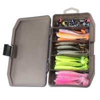 Kit de leurres de pêche 76 pièces Ensemble de leurres de pêche souples Boîte Ensemble d'hameçons à manivelle Plomb d'ancrage Appât pour Texas Rig