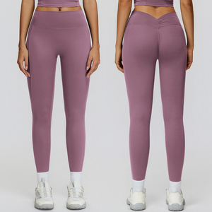 بنطال يوجا أوروبي وأطري بدون خياطة على شكل حرف V ضيق التخسيس للجري رياضات سريعة الجفاف - Product Image 5