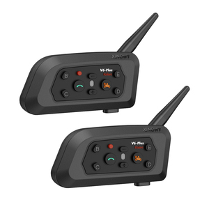 Xinowy 2 cái V6 cộng với xe máy Bluetooth Mũ bảo hiểm <span class=keywords><strong>intercom</strong></span> tai nghe với 1200m BT <span class=keywords><strong>Interphone</strong></span> Communicator cho 6 tay đua không thấm nước - Product Image 1