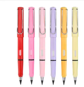 हल्के नीले रंग के साथ गुलाबी पीला ग्लास लीड पेंसिल कस्टम लोगो विज्ञापन उपहार मुद्रण लोगो पर पेंसिल