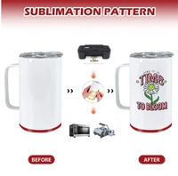 Mug à café par sublimation de 14 oz avec fond de rangement, gobelet isotherme en acier inoxydable pour impression par presse à chaud