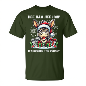 T-shirt Donkey Dominic The Donkey de Noël, design Hee Haw, cadeau de vacances - Product Image 2