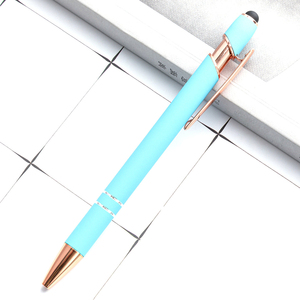 Bolígrafo de aluminio promocional más barato con pantallas táctiles de goma suave Logotipo personalizado barato para bolígrafo de teléfono móvil - Product Image 5