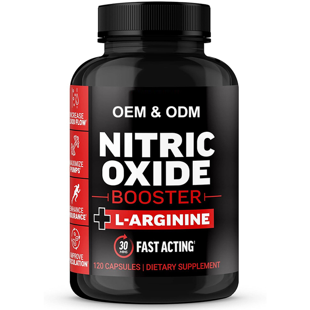 OEM ODM Bodybuilding Supplement Nitric Oxide Booster Nitric Oxide Capsules with L Arginine L Citrulline Muscle Growth