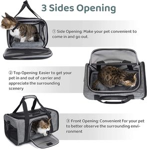 JW Pet có thể gập lại mở rộng vật nuôi Túi du lịch hãng hàng không được phê duyệt Dog & Cat Carrier với nút đóng cửa vật liệu thủy tinh xe đẩy loại - Product Image 5