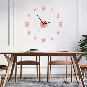 Horloge murale numérique créative 3D en acrylique sans cadre, autocollante, silencieuse, pour la décoration de la maison, du salon et de la chambre - Product Image 6
