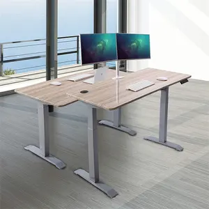 Meja Komputer Gaming Elektrik Dual Motor, Meja Komputer dengan Ketinggian Dapat Diatur