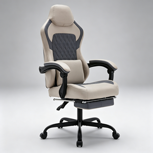 Chaise de bureau gaming en tissu respirant de qualité supérieure, inclinable multi-positions avec accoudoirs réglables pour les gamers et le télétravail - Product Image 1
