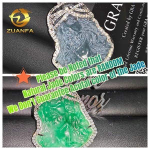 Pendentif Jésus en Jade Chinois au Design Unique, Pendentifs Moissanite, Bijoux Iced Out, Pendentif Jésus Style Rappeur, Pendentif Moissanite Personnalisé - Product Image 3