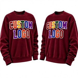 Sweat-shirt à col rond personnalisé avec logo pour homme, coupe classique, en molleton, pull-over décontracté d'automne, tricoté, avec strass sur le devant, 100% coton, sans nickel - Product Image 3