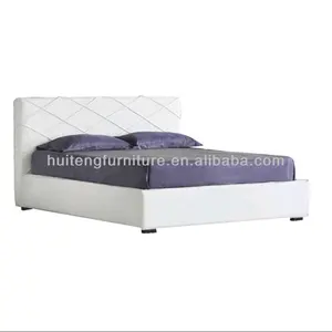 Cama com design moderno king, tamanho duplo, cama estofada, couro, plataforma, cama com placa de cabeça, venda imperdível