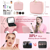 Bolsa de Viaje de Cuero Ecológica Personalizada MoonlitGlow, con Cierre de Cremallera, Impermeable, con Gancho para Colgar, Gran Capacidad, para Maquillaje y Cosméticos