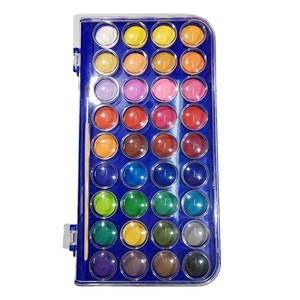 Palette de peinture de gâteaux, 36 couleurs, fournitures d'art en <span class=keywords><strong>aquarelle</strong></span>, roue avec pinceaux de peinture pour débutants et d'apprentissage préscolaire - Product Image 1