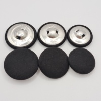 Kancing Baju Harga Pabrik Ready Stock Warna Putih dan Hitam Kancing Kain Berlapis Aluminium