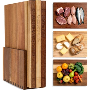Planches à découper en bois en forme de livres avec support pour légumes, fromages, viandes, ensemble de 3 planches à découper pour la décoration de la cuisine - Product Image 1