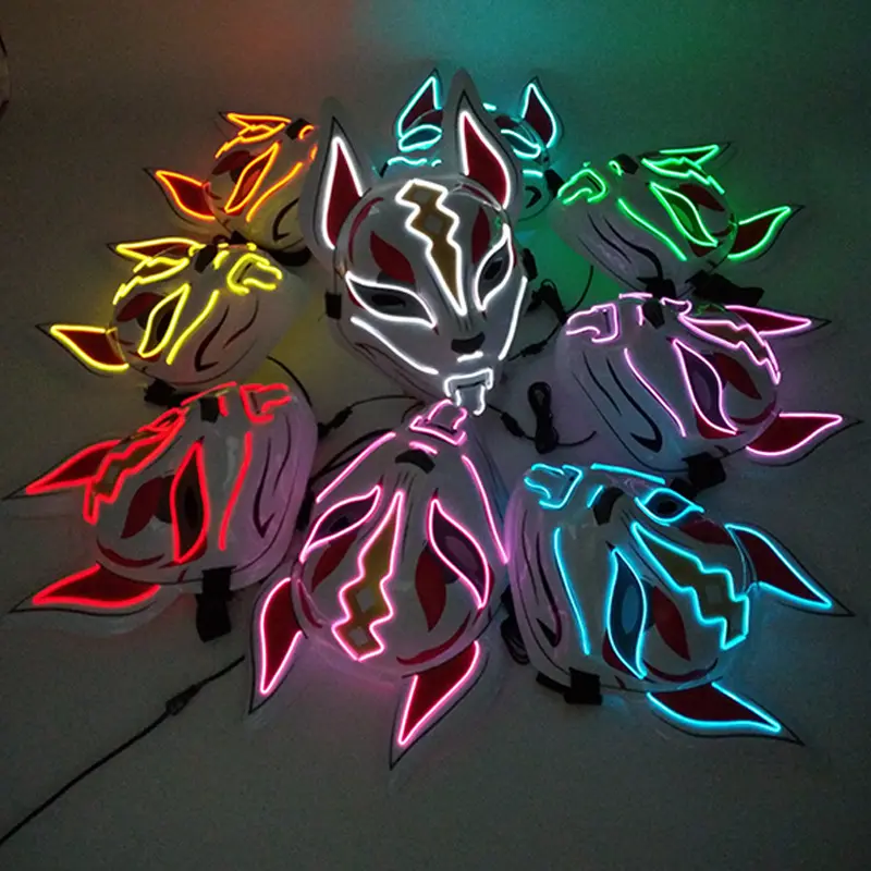 Gioco Cosplay di Halloween oggetti di scena a LED Fox Fortnite maschera di spurgo incandescente maschere regalo Costume Festival festa, Drift Light Up maschera