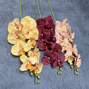 Fleurs Prospères, Orchidée Artificielle en Soie Imprimée en 3D, 9 Têtes sur une Branche Unique, Décoration de Mariage et de Maison - Product Image 1