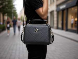 Borsa a Tracolla Quadrata da Donna con Cinghia Singola 20 x 11 Cm in Microfibra Pelle Sintetica con Chiusura a Zip per Uso Quotidiano - Product Image 2