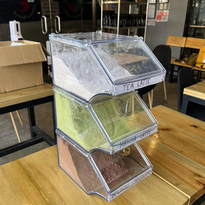 Boîtes de rangement alimentaire en plastique acrylique PET PC en vente chaude, boîte à bonbons et à noix avec cuillère pour le stockage en vrac de bonbons - Product Image 5