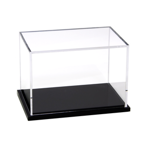 Multi-fuctional Collection Collectibles Showcase Storage Box Rectangle Acrylic Display Box with Black Base