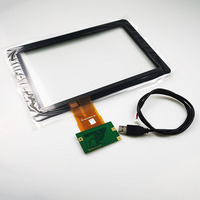 Panel Táctil Capacitivo de 10.1 Pulgadas, Superposición 16:10, Estructura de Vidrio G+G, Kit de Sensor con Tarjeta Controladora USB Externa y Cable