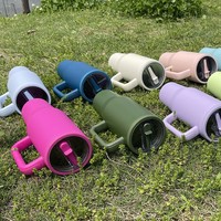 Thermos en acier inoxydable à double paroi avec finition mate classique personnalisée, avec couvercle, pour cadeaux d'affaires