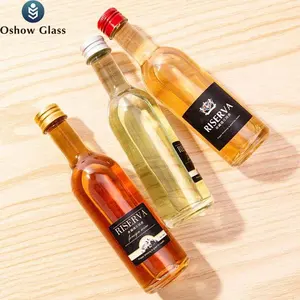 OSHOW Großhandel 50ml 100ml Leere Runde Wein Flasche Glas Probe Flasche Für XO Wodka Mit Kappe