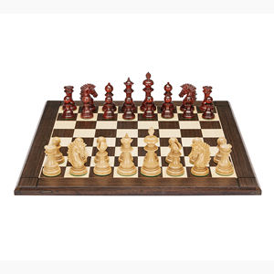 مجموعة شطرنج كبيرة من خشب الريدوود الصلب عالية الجودة بتصميم عصري مع نقوش من خشب القيقب الأفريقي للمنافسات واللعب - Product Image 4
