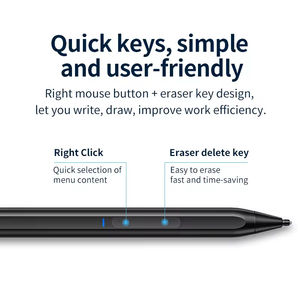 ปากกาสไตลัสสำหรับ Microsoft Surface Pro 3-9 X รองรับแรงกด 4096 ระดับ ตรวจจับการเอียง รองรับการดูดแม่เหล็ก ป้องกันการสัมผัสโดยฝ่ามือ แบบ Capacitive ตัวด้ามโลหะ - Product Image 4