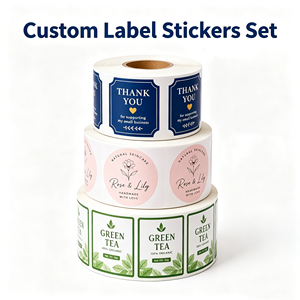 Etiquetas personalizadas en rollo, impermeables, autoadhesivas, con impresión transparente, para regalos, cuidado de la piel, té, etiquetas rectangulares de papel - Product Image 2