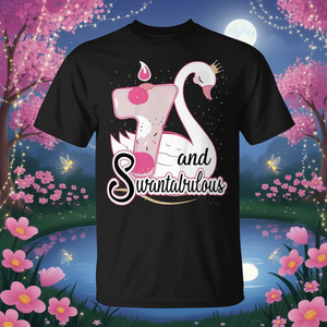 Camiseta de cumpleaños número 7 de Swan Lake para niñas de 7 años, camiseta temática para fiesta - Product Image 3