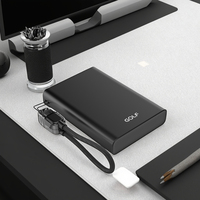 Prix d'usine O E M Chargeur portable au lithium, charge rapide PD 20W, bloc d'alimentation mini en métal, batterie externe 10000mAh avec câble
