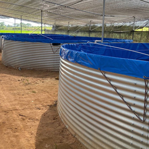 Équipement d'aquaculture à haute densité Tôle galvanisée PVC et revêtement HDPE Étang d'eau <span class=keywords><strong>de</strong></span> poisson disponible à la vente - Product Image 2