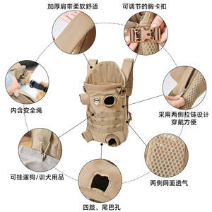 Sac à bandoulière pour animaux de compagnie, confortable et respirant, sac à dos tactique spécifique pour l'extérieur, pour chiens de petite et moyenne taille - Product Image 4