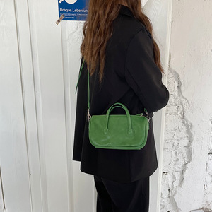 Sac bandoulière de conception coréenne, bleu brume, couleur unie, fermeture à glissière, sac à bandoulière portable pour femme, printemps 2021 - Product Image 4