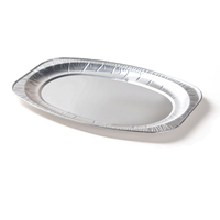 Barquette de cuisson jetable en aluminium ovale de 9 pouces (environ 23 cm) avec couvercle plat, idéale pour les plats à emporter et les tables vapeur