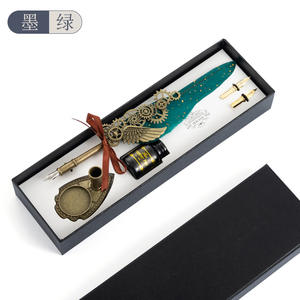 Europeu Retro Ouro-Pulverizado Quill Pen Unique Caligrafia Fountain Pen Gift Set Mecânica Escrita Instrumento - Product Image 4