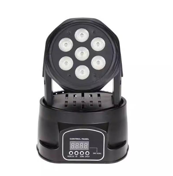 Professional 7x LED RGB Moving Head Light Fixture with DMX512 Sound Active Modes Stage Lighting System DJ KTV Disco Shows Live